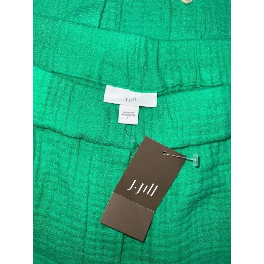 J. Jill Green Papay Cotton Gauze Button Down Y2K Shirt shorts Set M/L A005403 - Picture 4 of 13